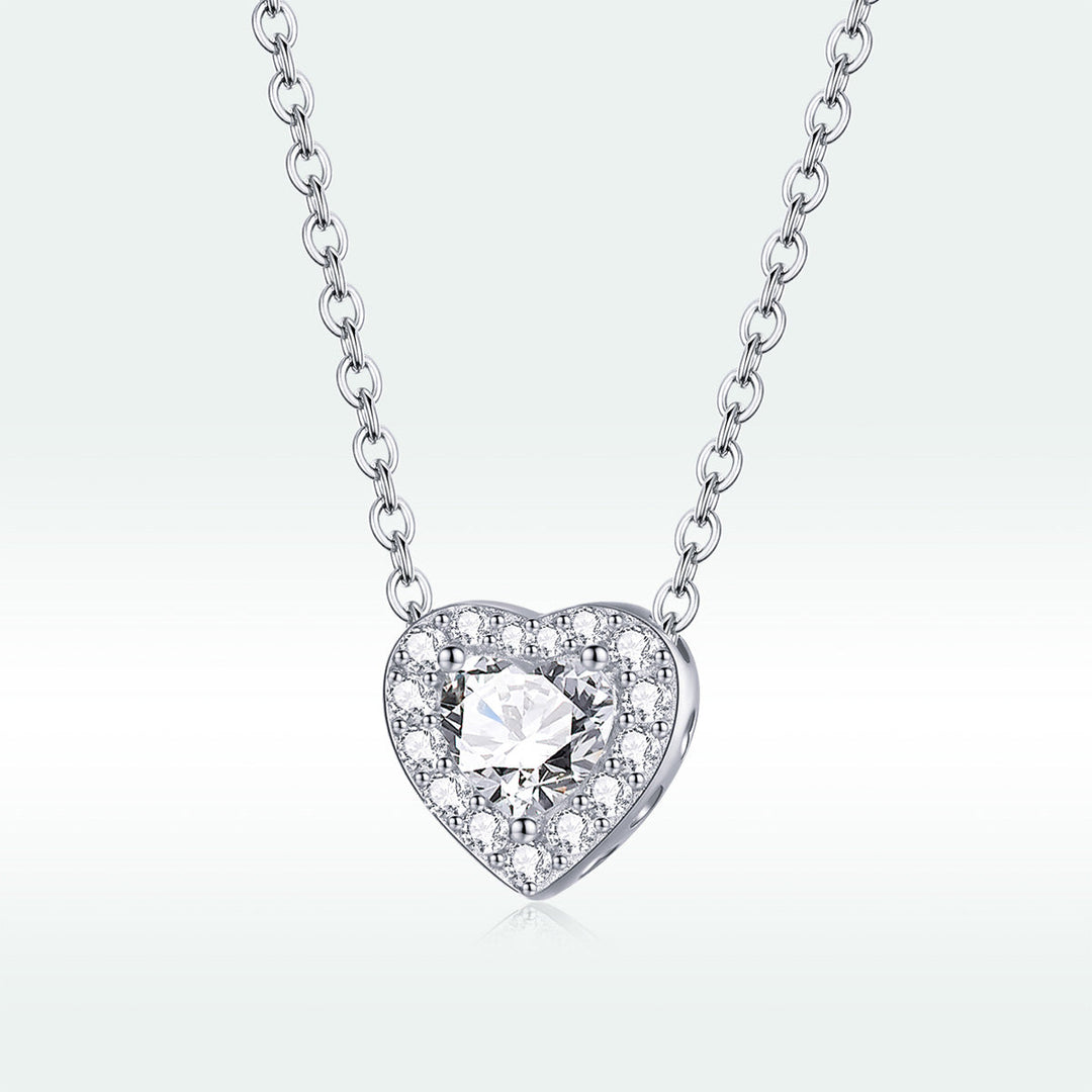 925 Sterling Silver Adjustable Cubic Zirconia Pendant Necklace for Women