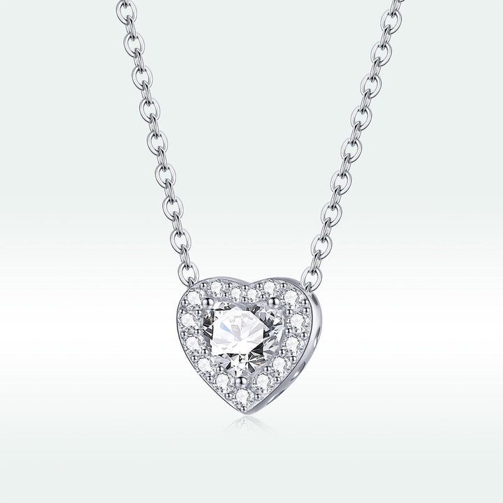925 Sterling Silver Adjustable Cubic Zirconia Pendant Necklace for Women