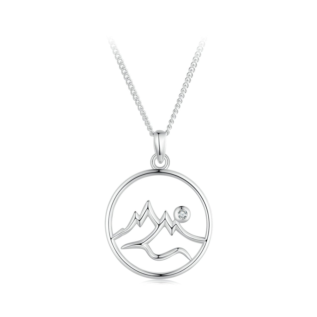 925 Sterling Silver Necklace with Pavé Setting CZ 21*16mm Pendant