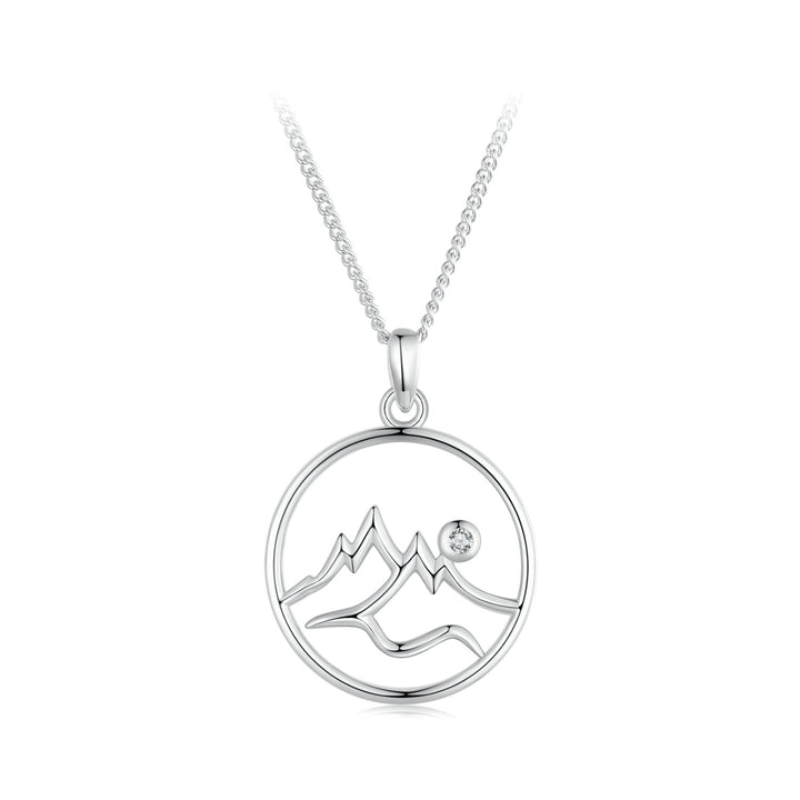 925 Sterling Silver Necklace with Pavé Setting CZ 21*16mm Pendant