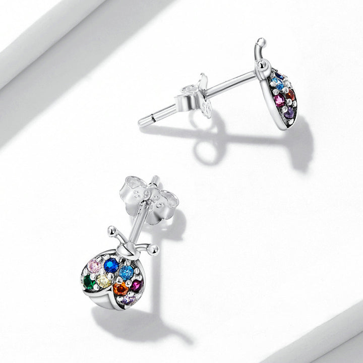 925 Sterling Silver Earrings with Oxidized Finish and Pavé Setting CZ