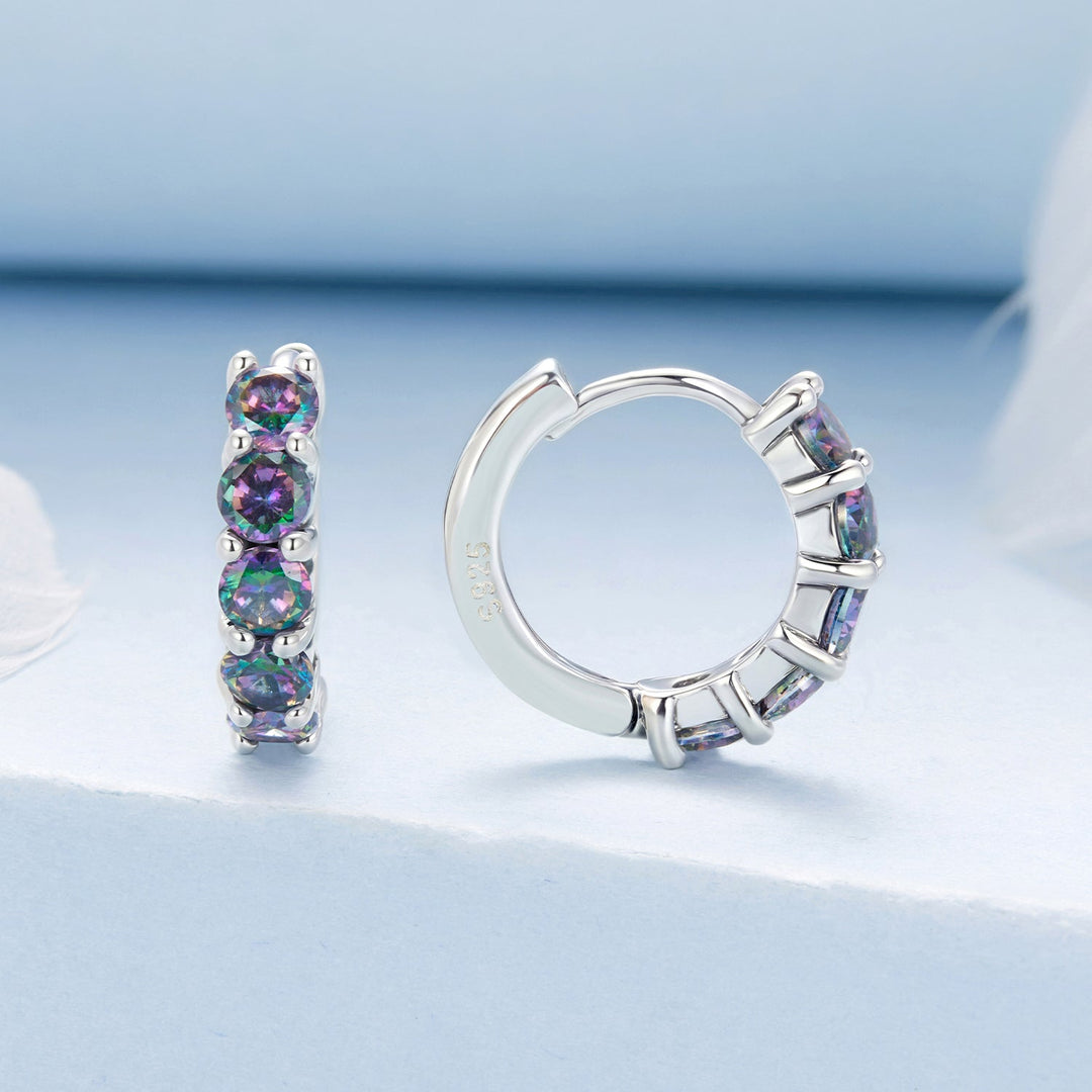 925 Sterling Silver Earrings with Pavé Setting CZ in Oxidized Finish for Women