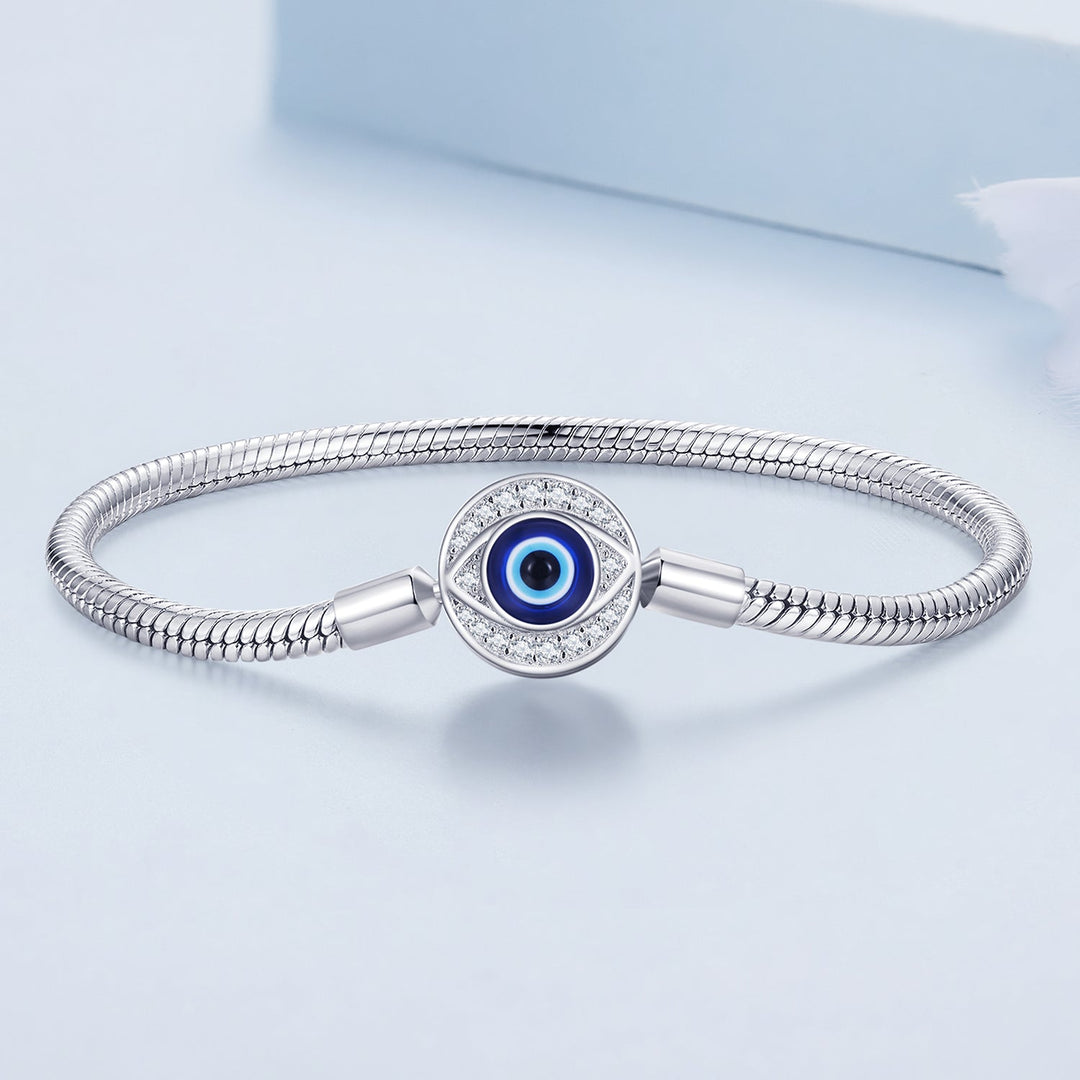 925 Sterling Silver Bracelet with CZ &amp; Resin, Size 17.0