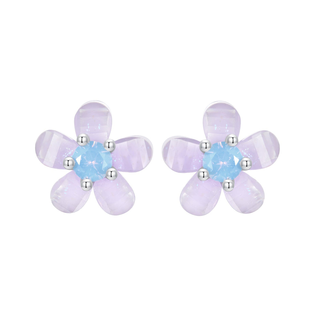 925 Sterling Silver Opal 8mm Earrings for Women