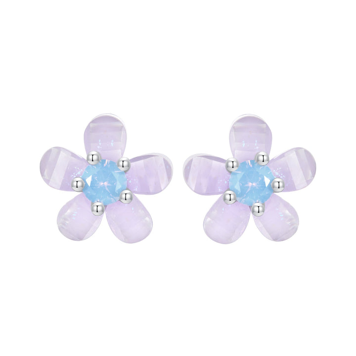 925 Sterling Silver Opal 8mm Earrings for Women
