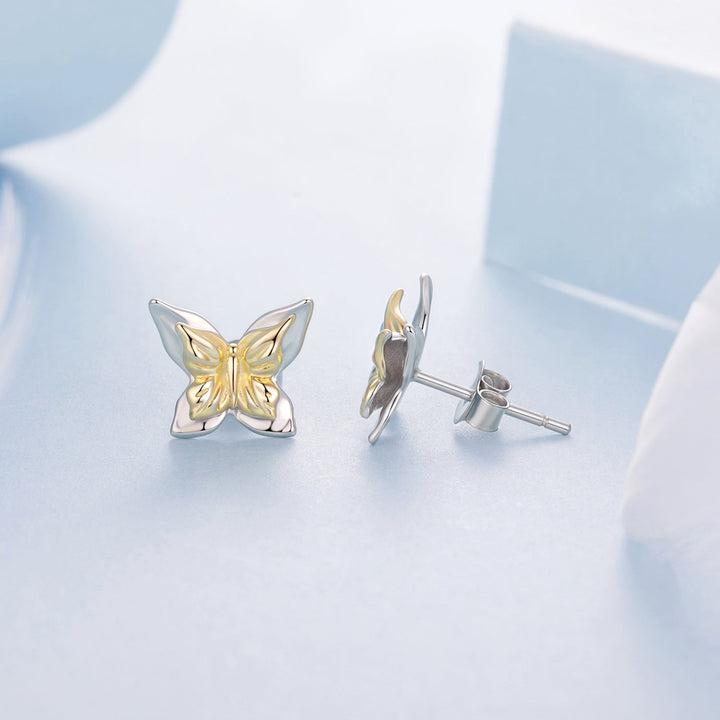925 Sterling Silver White Gold Plated Small Earrings