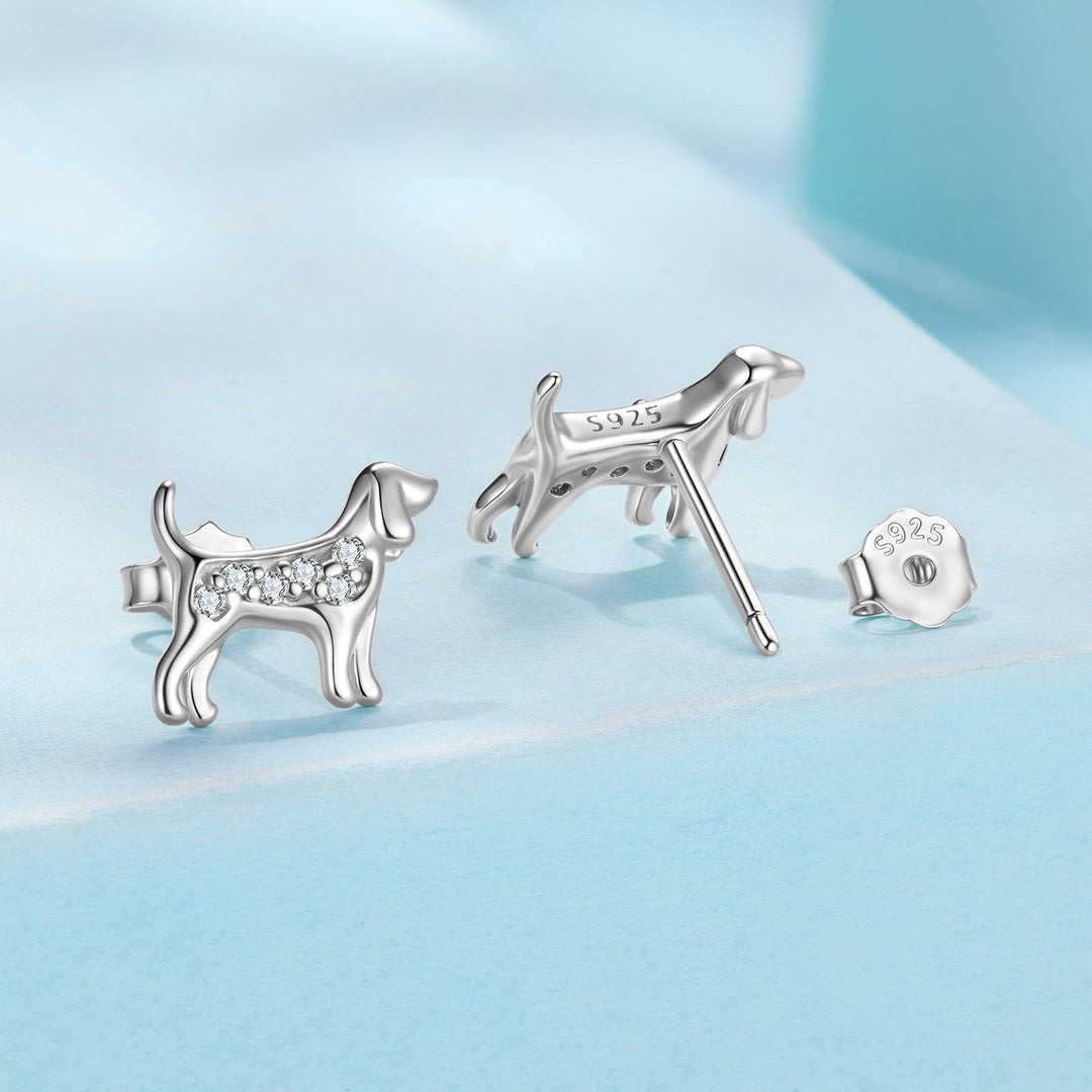 925 Sterling Silver Pavé Set CZ White Gold Plated Earrings for Women