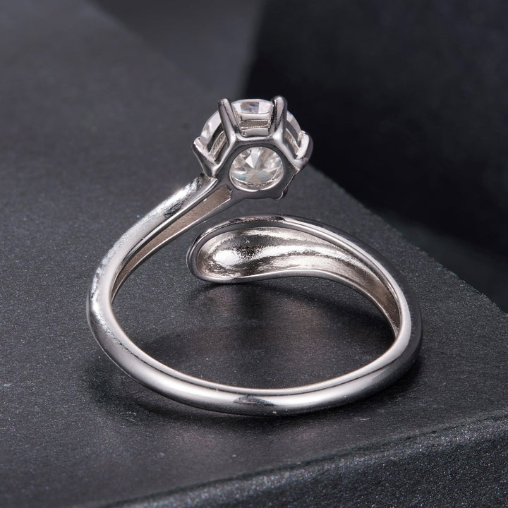 925 Sterling Silver 1 Carat Moissanite Ring for Women