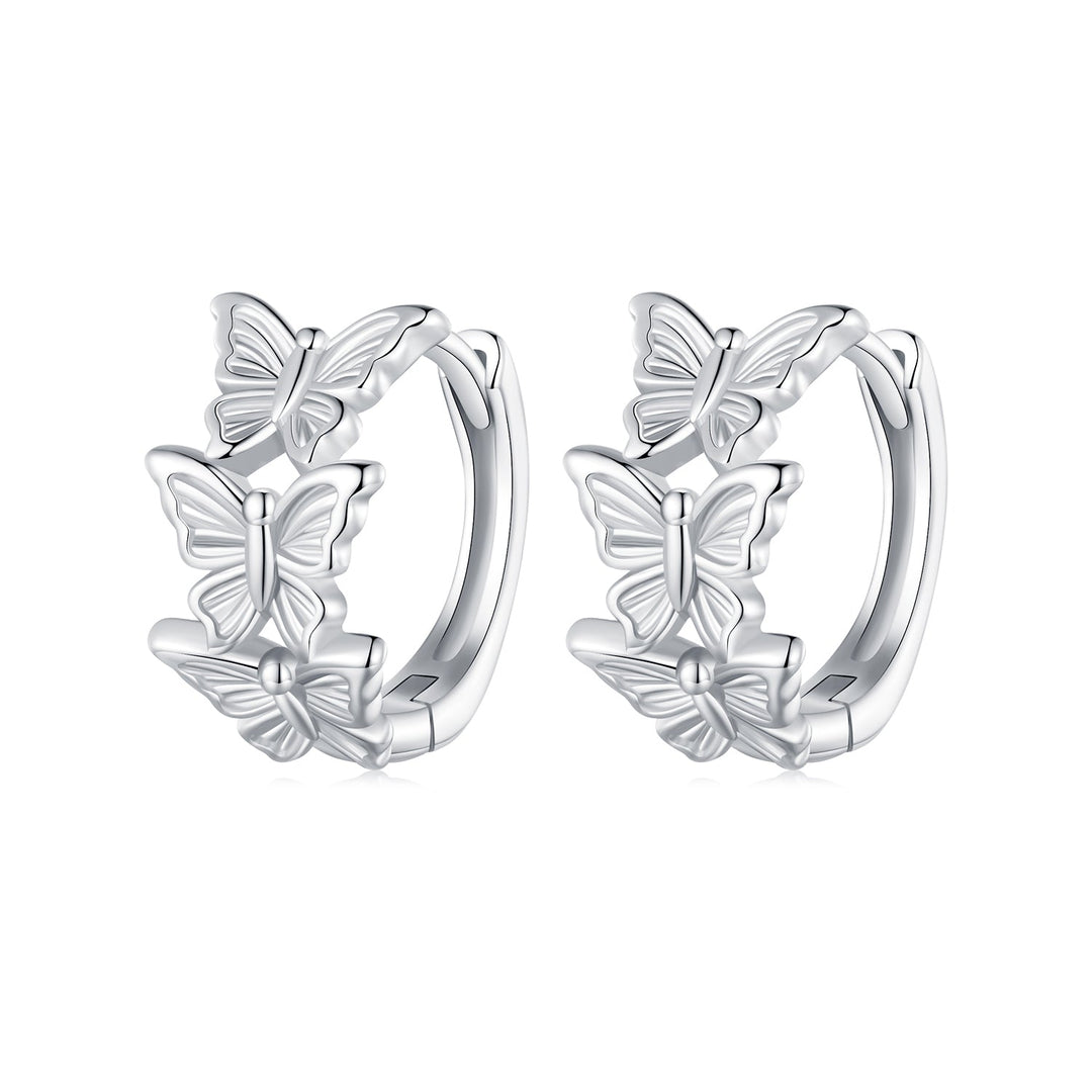 S925 Sterling Silver Earrings with Plated Platinum for Women