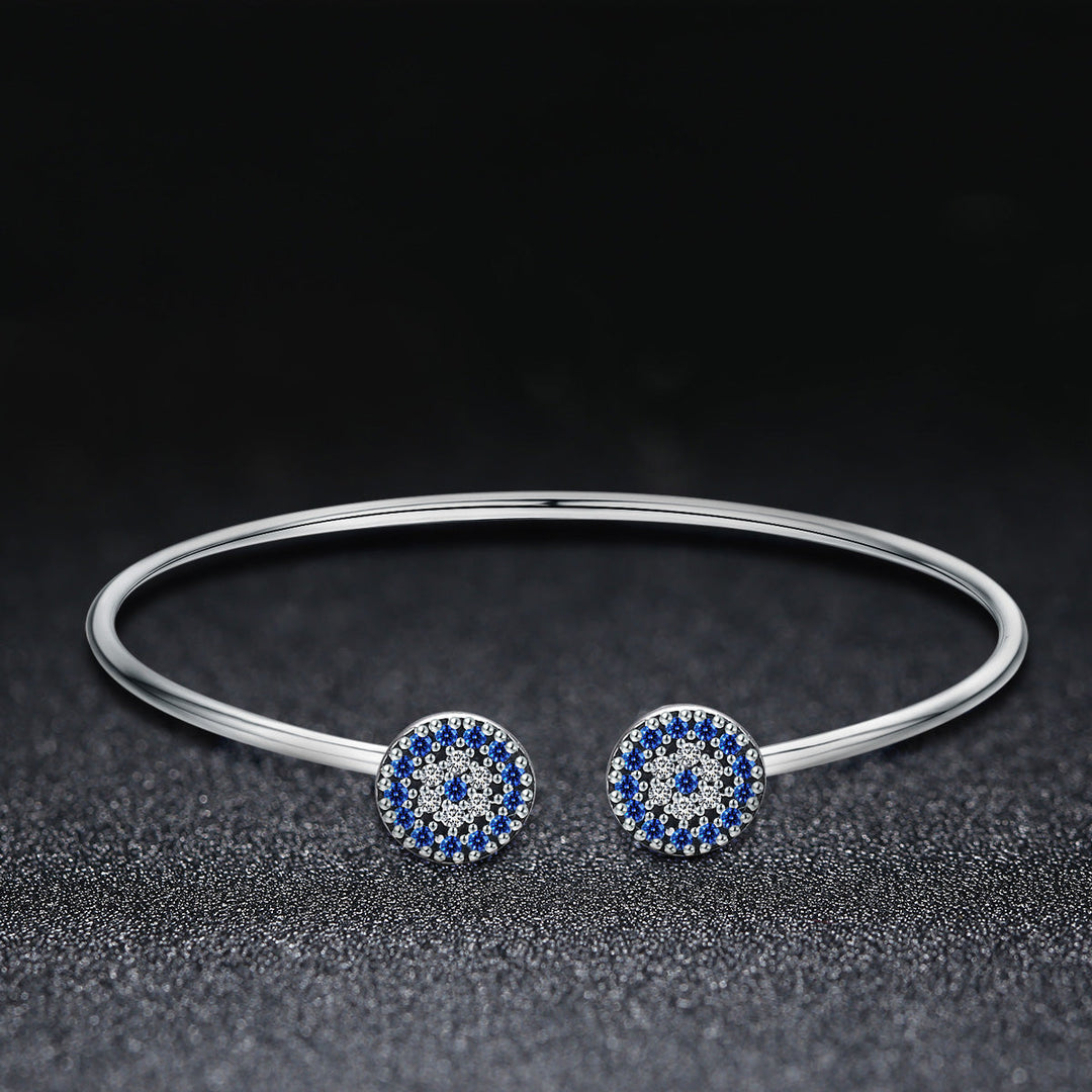 925 Sterling Silver Bracelet with Outer Diameter 6cm and Wall Thickness 0.2cm for Women