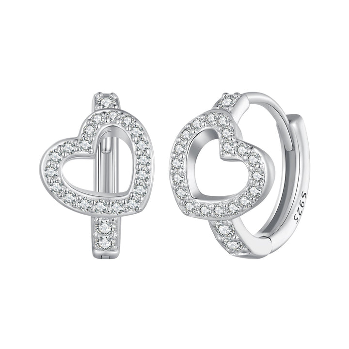 925 Sterling Silver Blue Pavé Setting CZ Earrings 12x8mm for Women