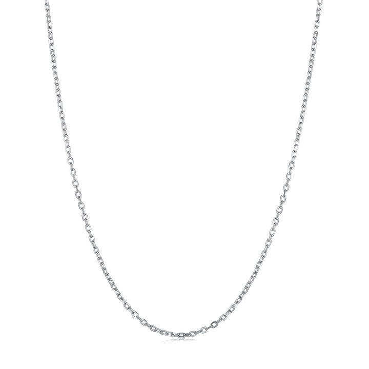 925 Sterling Silver Plated Platinum 45cm + 5cm Necklace for Women