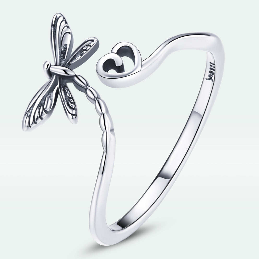 925 Sterling Silver Dragonfly Ring for Women