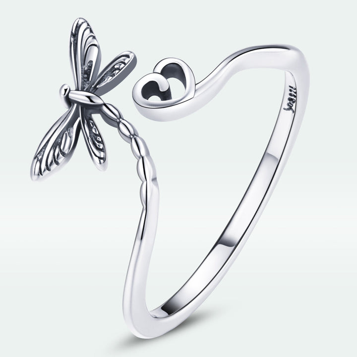 925 Sterling Silver Dragonfly Ring for Women