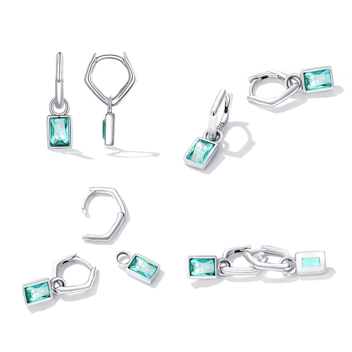 925 Sterling Silver Earrings with Pavé Setting CZ