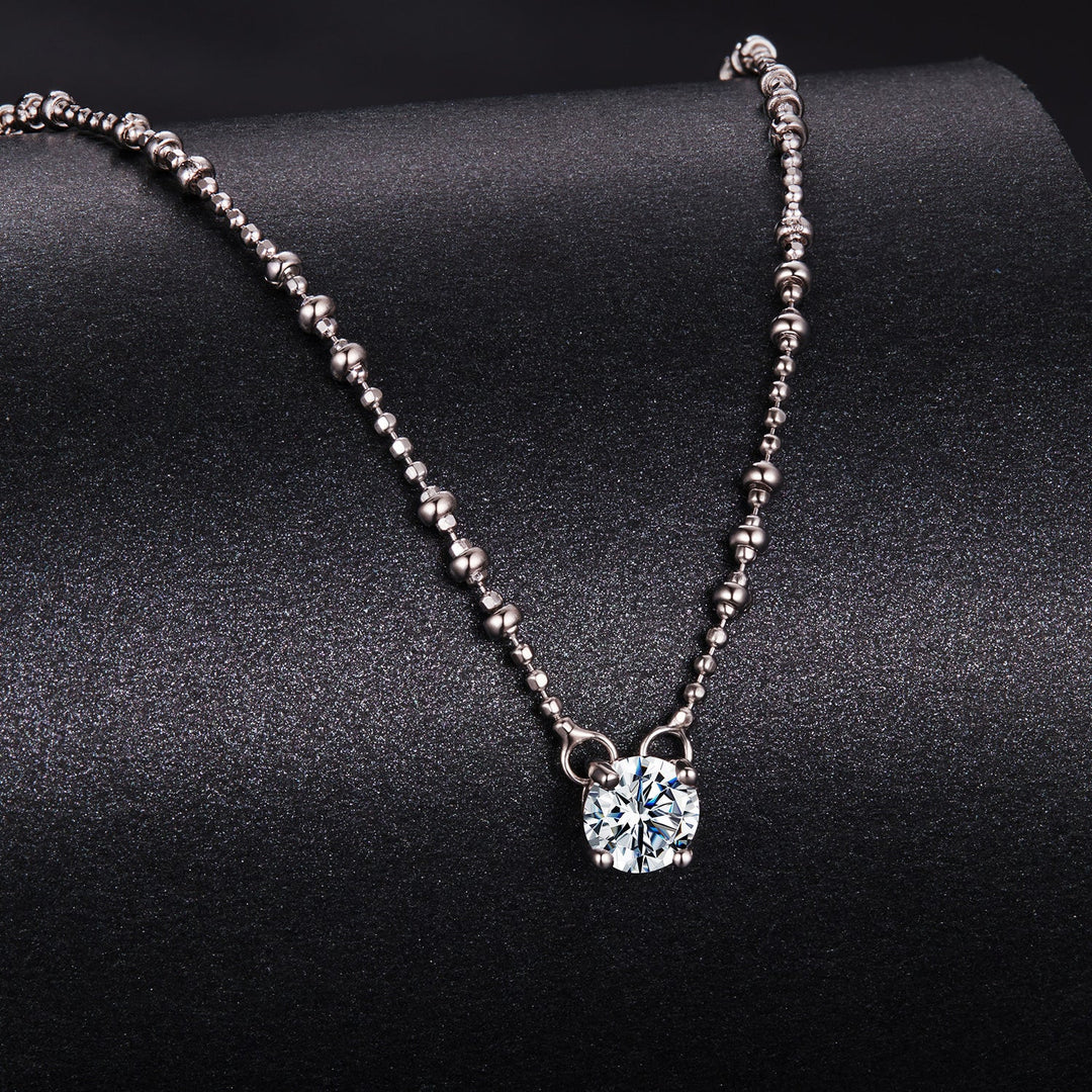 925 Sterling Silver 0.5 Carat Moissanite Necklace for Women