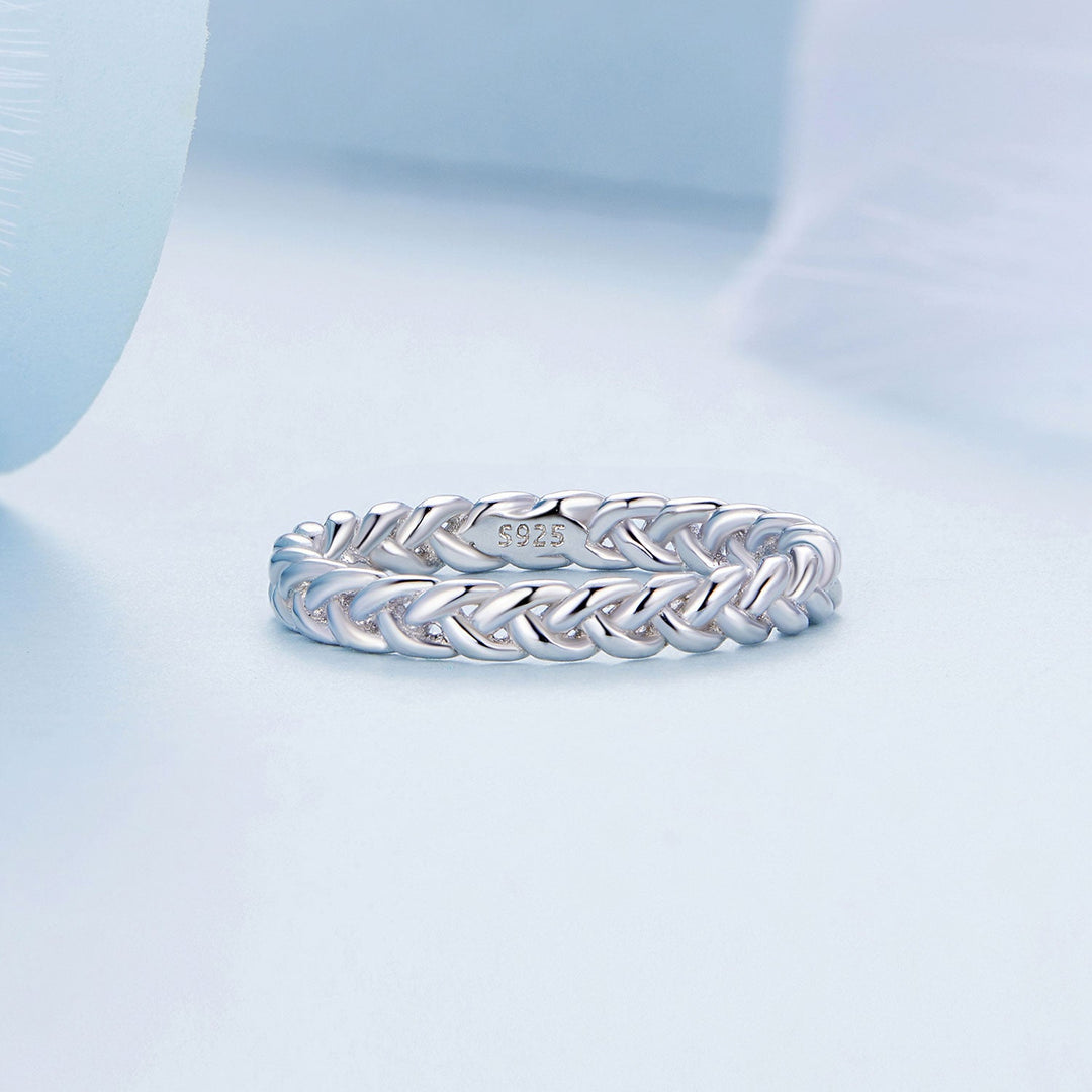925 Sterling Silver Plated Platinum Ring Size 6 for Women
