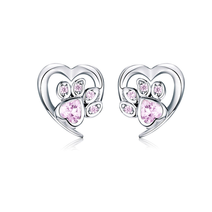 925 Sterling Silver Earrings with Pavé Setting CZ, 0.9cm for Women