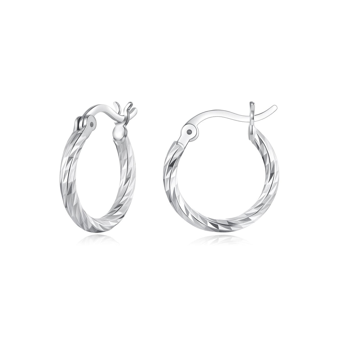 925 Sterling Silver Earrings with White Gold Plating