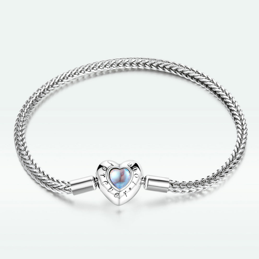 925 Sterling Silver Moonstone Bracelet 17cm for Women