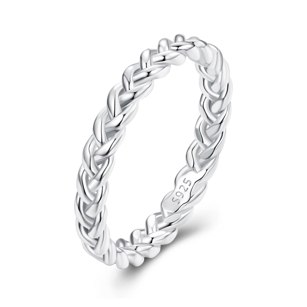 925 Sterling Silver Plated Platinum Ring Size 6 for Women
