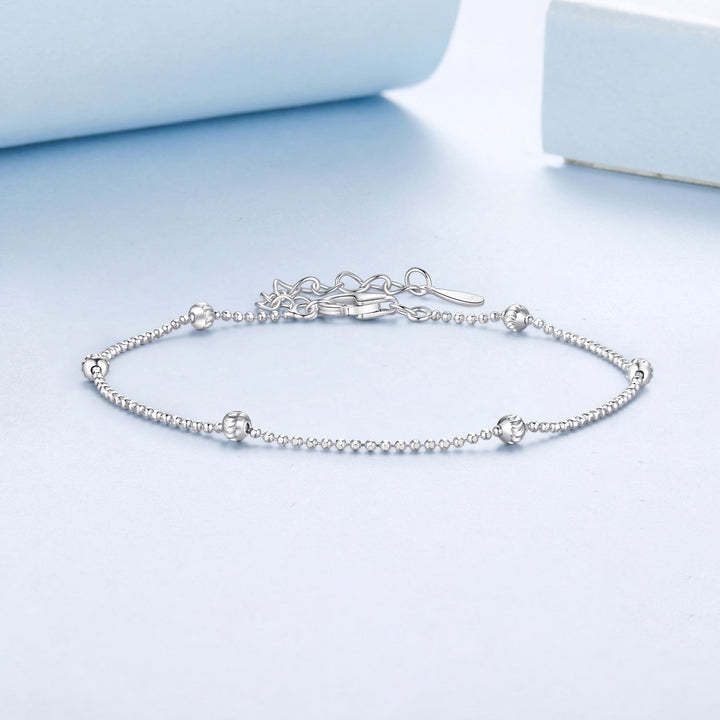 925 Sterling Silver &amp; Plated White Gold Bracelet with Adjustable Length