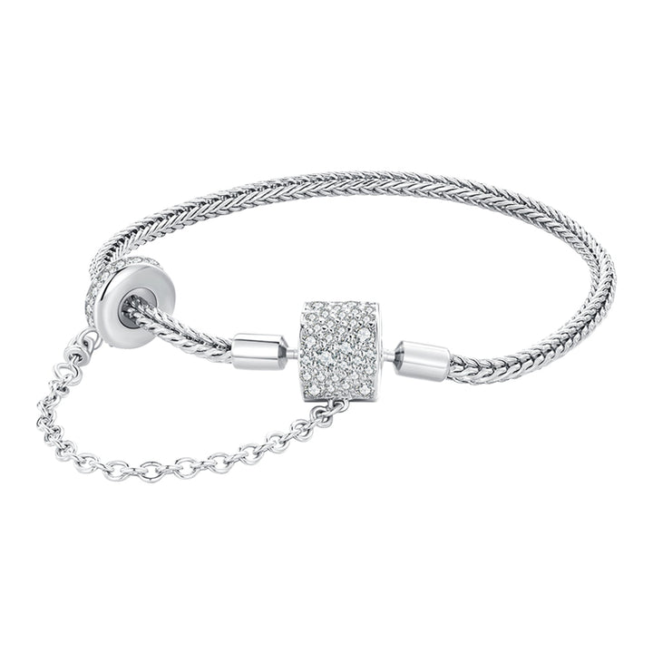 925 Sterling Silver Bracelet 17cm with Pavé Setting CZ for Women
