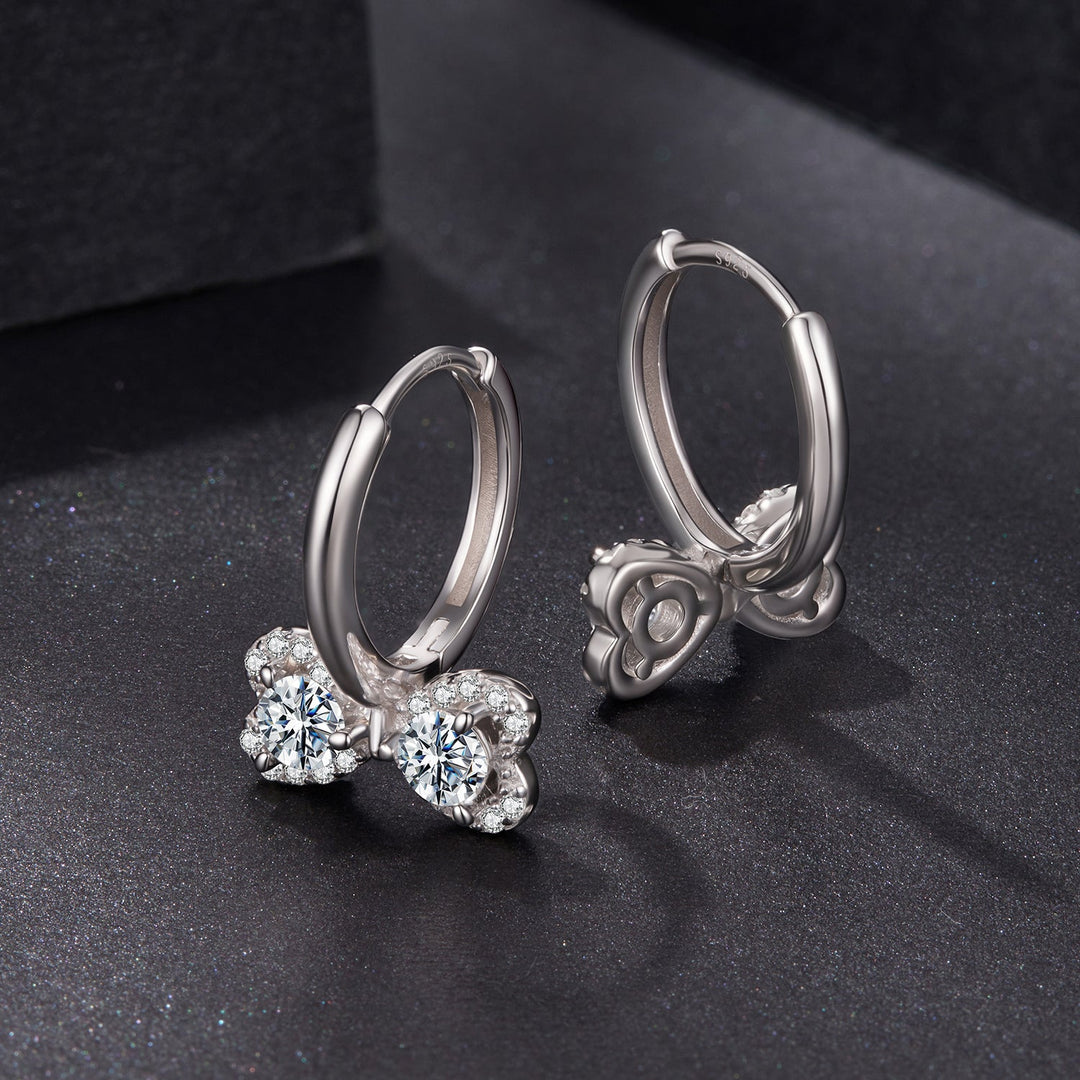 925 Sterling Silver Moissanite 0.20 Carat Earrings Plated White Gold for Women