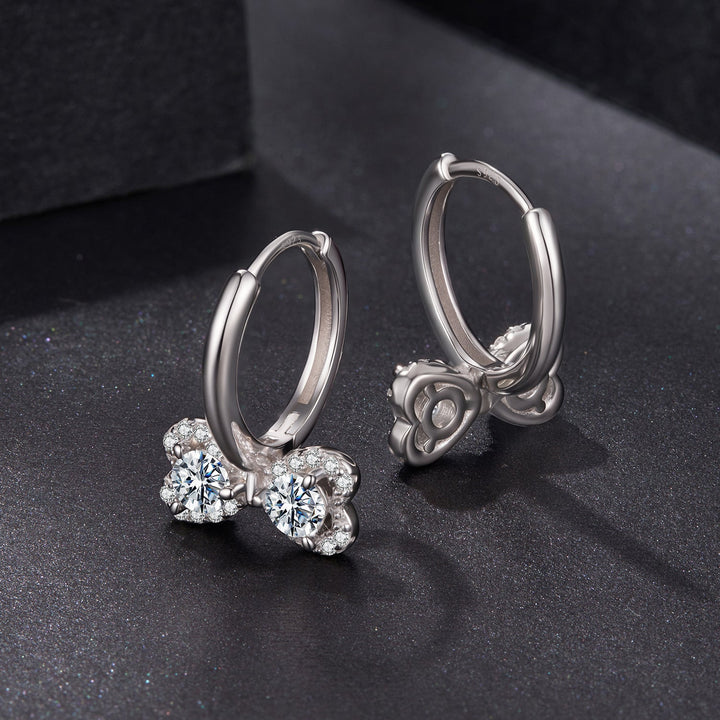 925 Sterling Silver Moissanite 0.20 Carat Earrings Plated White Gold for Women