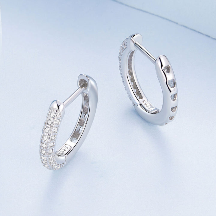 925 Sterling Silver Pavé Setting CZ Earrings for Women