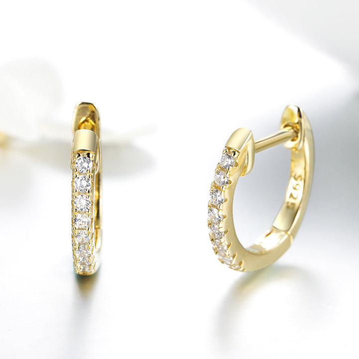 925 Sterling Silver 1.3cm Pavé Set CZ Earrings