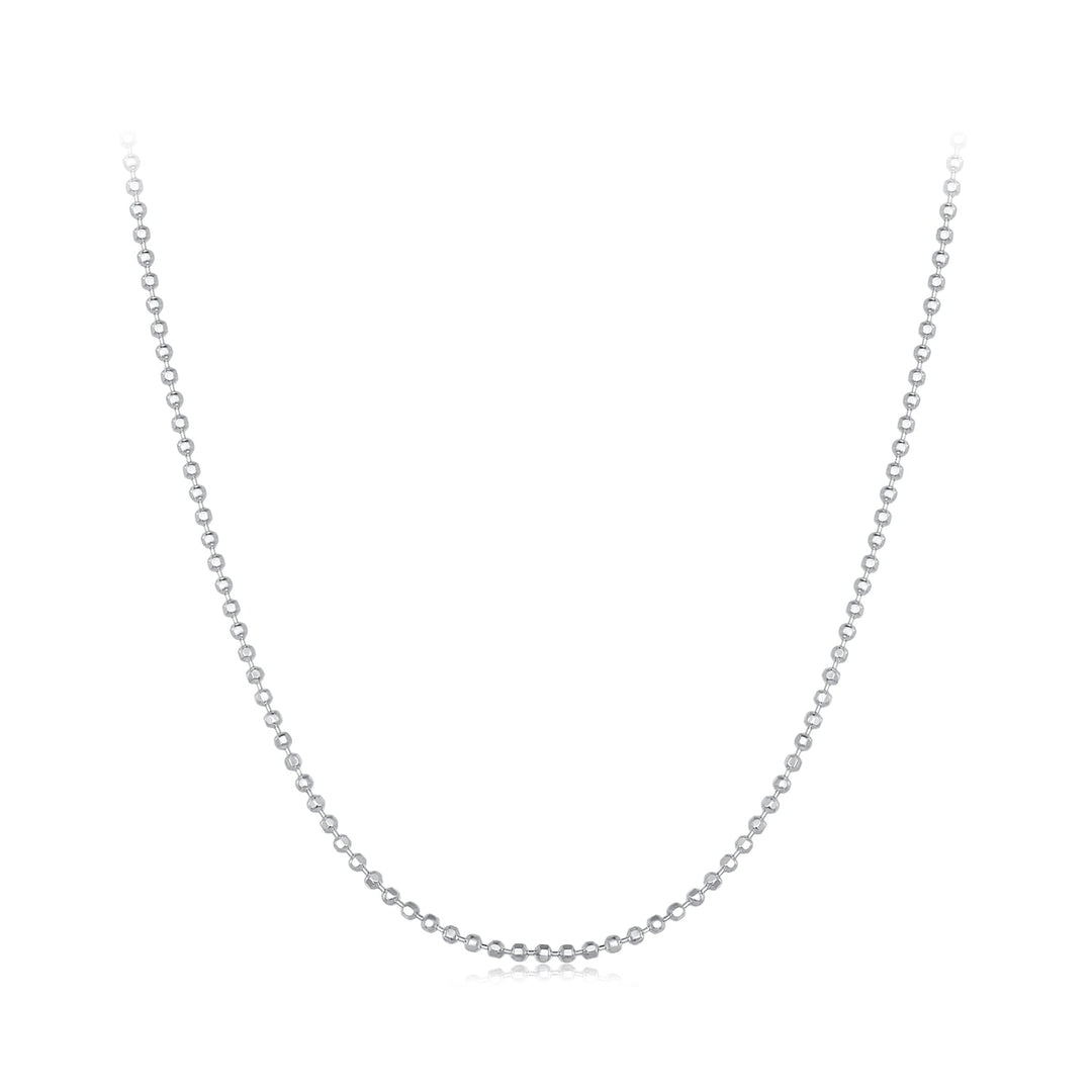 925 Sterling Silver Plated Platinum Necklace 400+50mm for Women