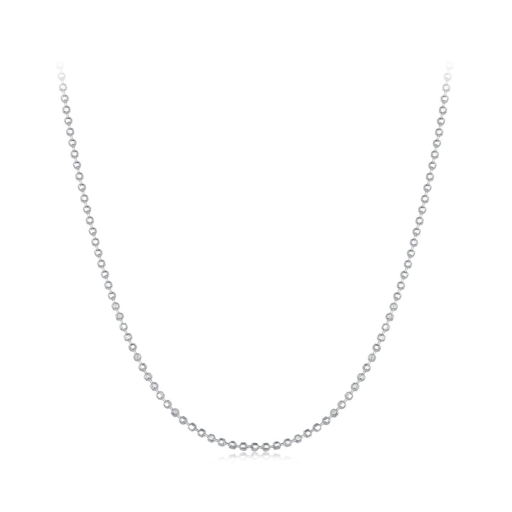 925 Sterling Silver Plated Platinum Necklace 400+50mm for Women