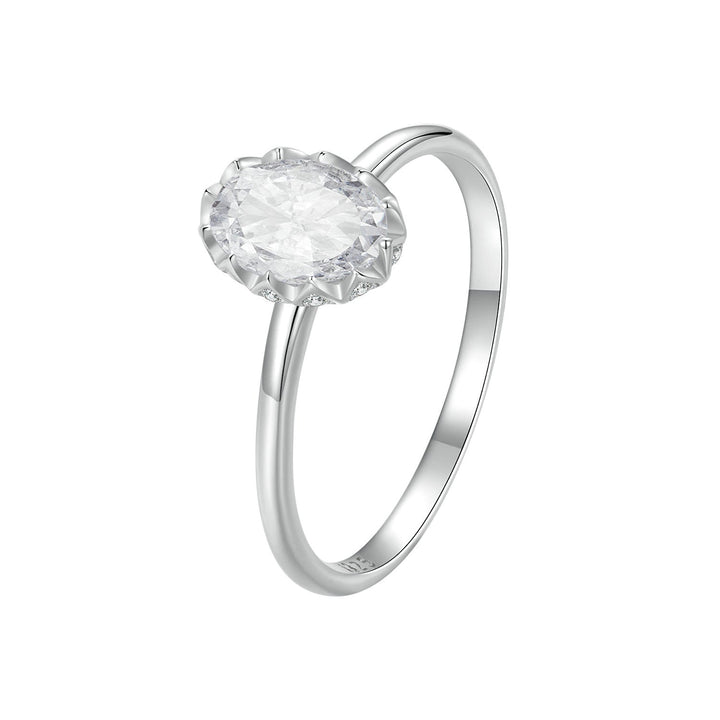 925 Sterling Silver 1.6mm Moissanite 1ct Ring in Size 6 for Women