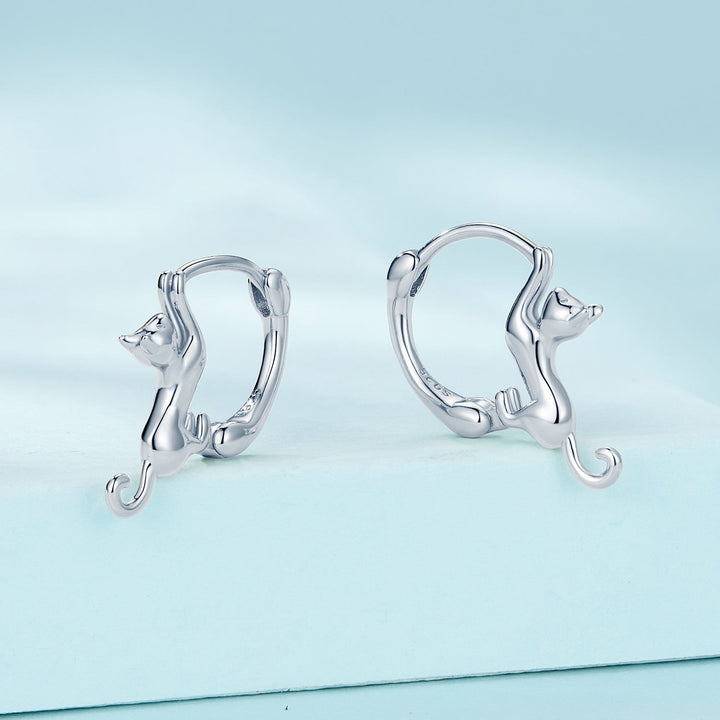 925 Sterling Silver Plated Gold Earrings Size 1.8cm for Women