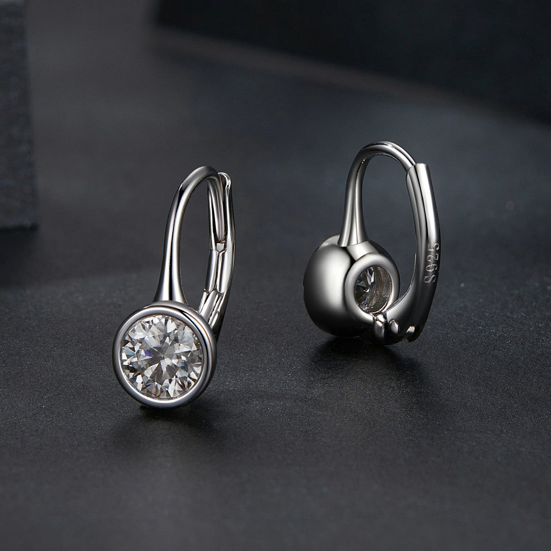 925 Sterling Silver 0.50 Carat Moissanite Earrings for Women