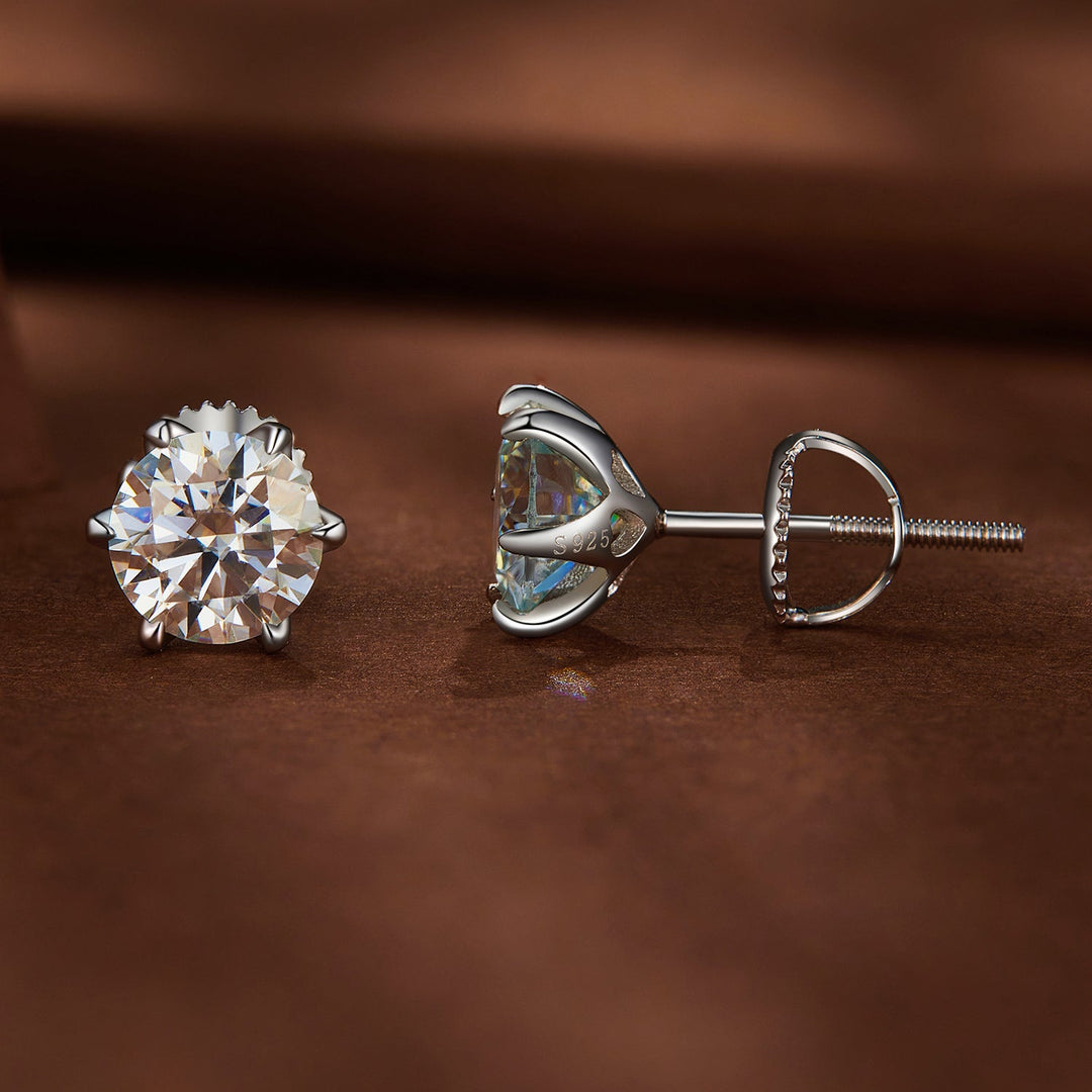 S925 Sterling Silver 2.00 Carat Moissanite Earrings for Women