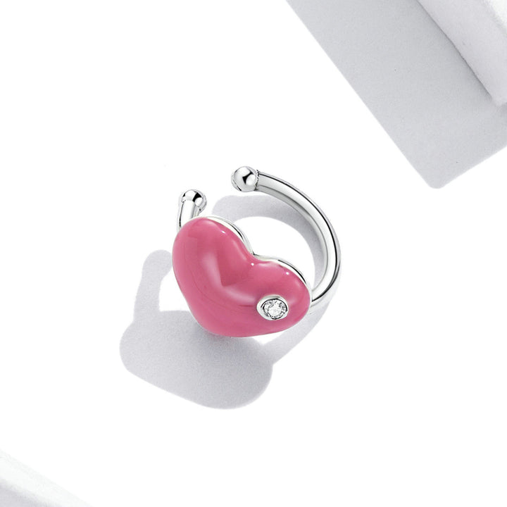 925 Sterling Silver Earrings with Pavé CZ &amp; Enamel, 1.0*1.3cm, for Women