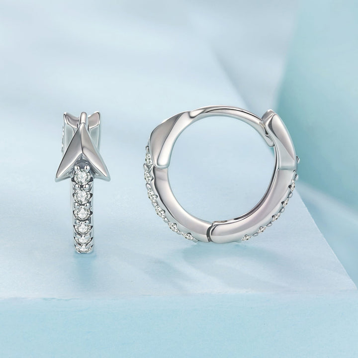 925 Sterling Silver Earrings with Pavé Setting CZ and Oxidized Finish
