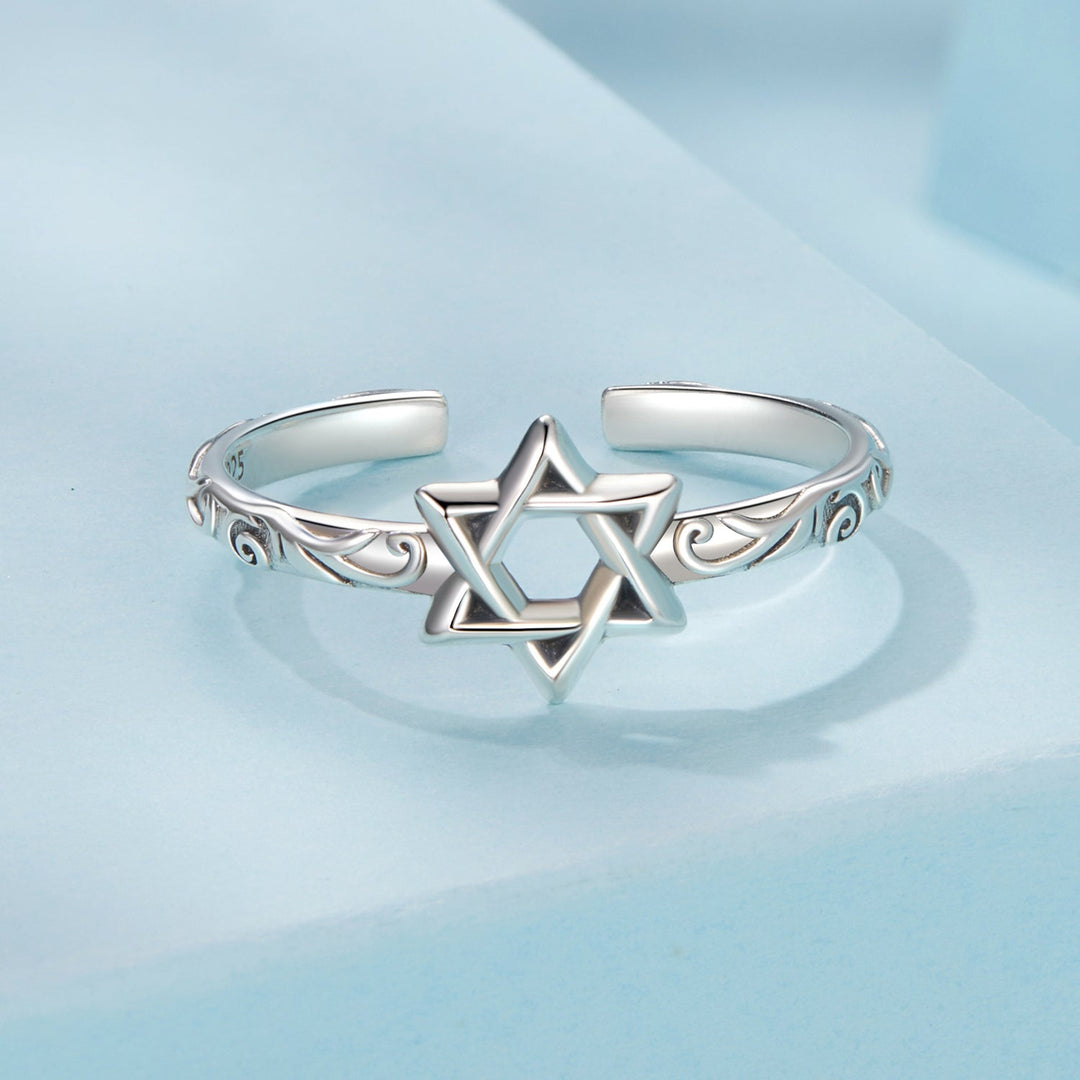 925 Sterling Silver Oxidized Silver 0.8cm Pendant Rings for Women