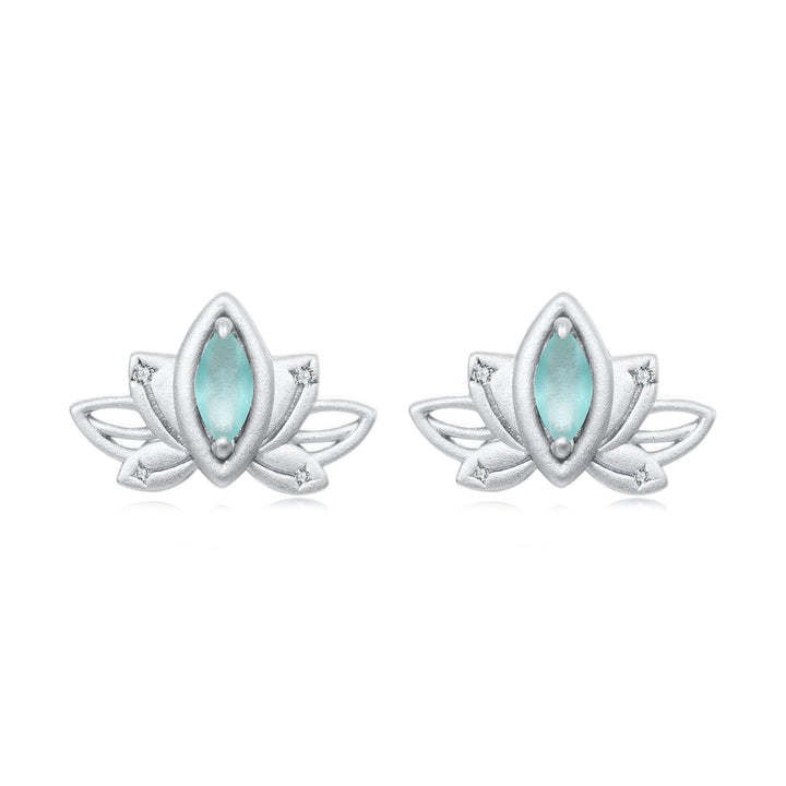 925 Sterling Silver Earrings with Pavé CZ and White Gold Plating, Size 0.9*1.3 cm for Women