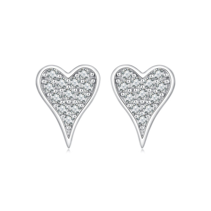 925 Sterling Silver White Gold Plated Pavé CZ Earrings