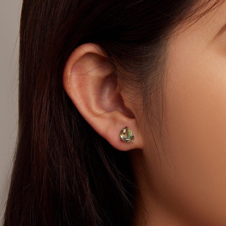 925 Sterling Silver Transparent Glass Earrings for Women