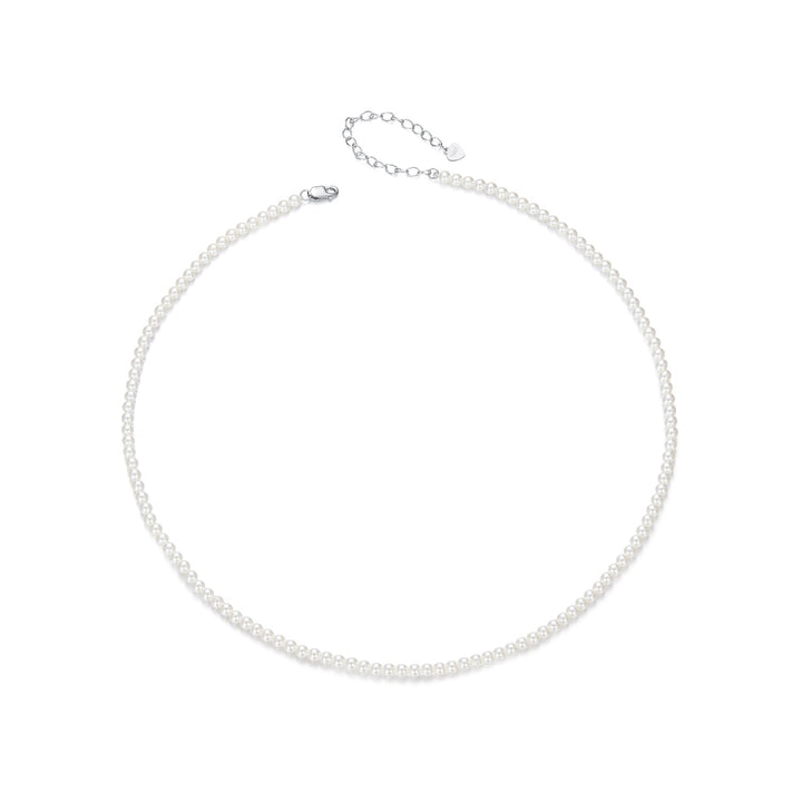 925 Sterling Silver White Gold Plated Necklace with Quality Shell Pearl for Women