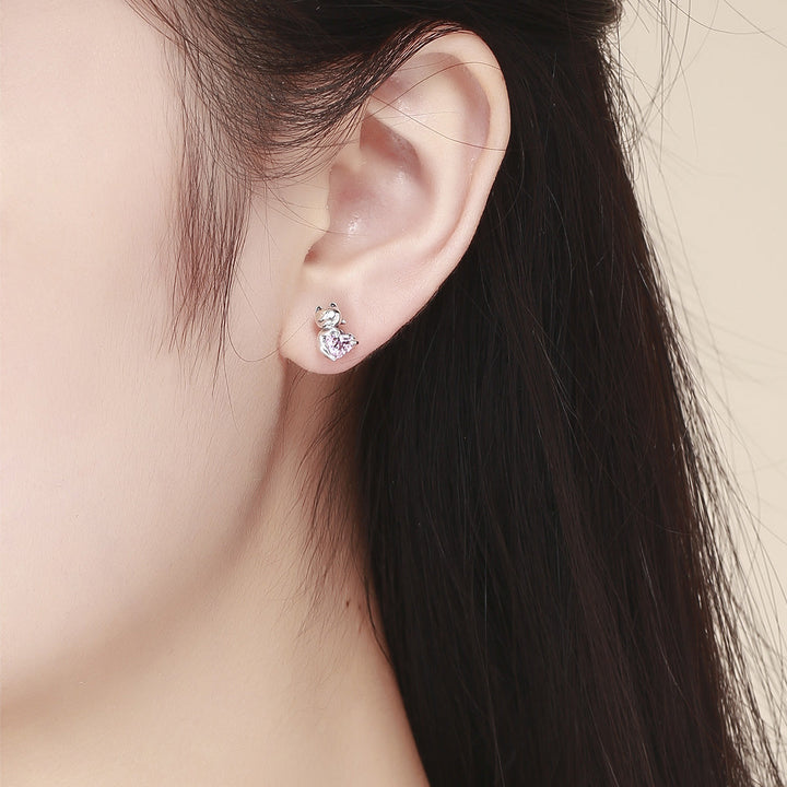 925 Sterling Silver Earrings with Pavé Setting and Oxidized Finish for Women
