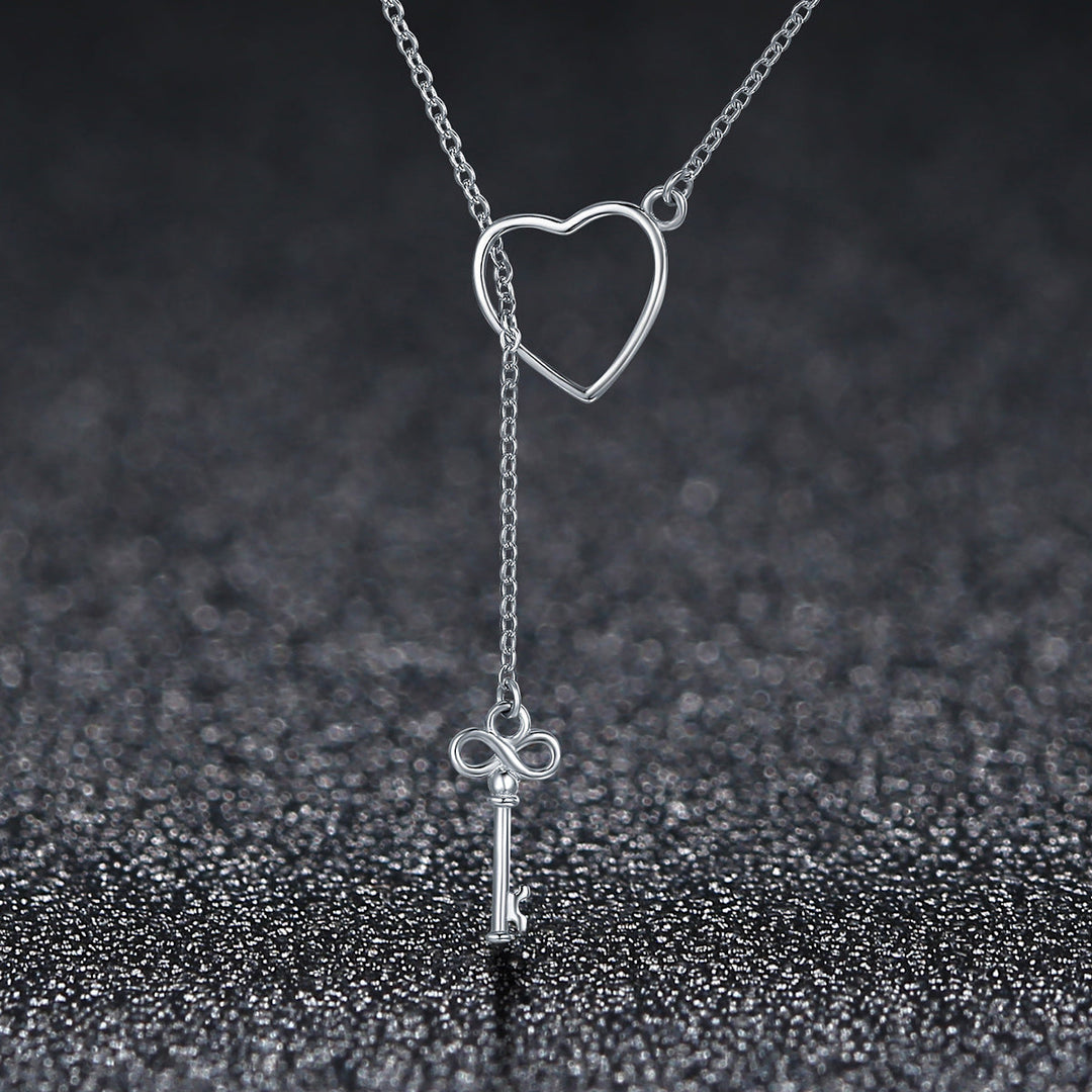 925 Sterling Silver Necklace 55cm with Heart Pendant for Women