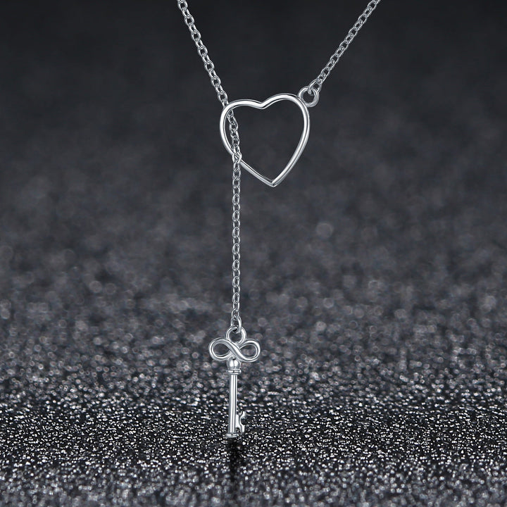 925 Sterling Silver Necklace 55cm with Heart Pendant for Women