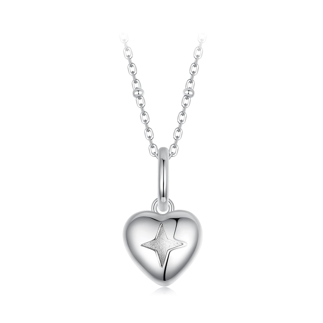 925 Sterling Silver Plated White Gold Necklace 40+5cm with 1.8*1.0cm Pendant for Women