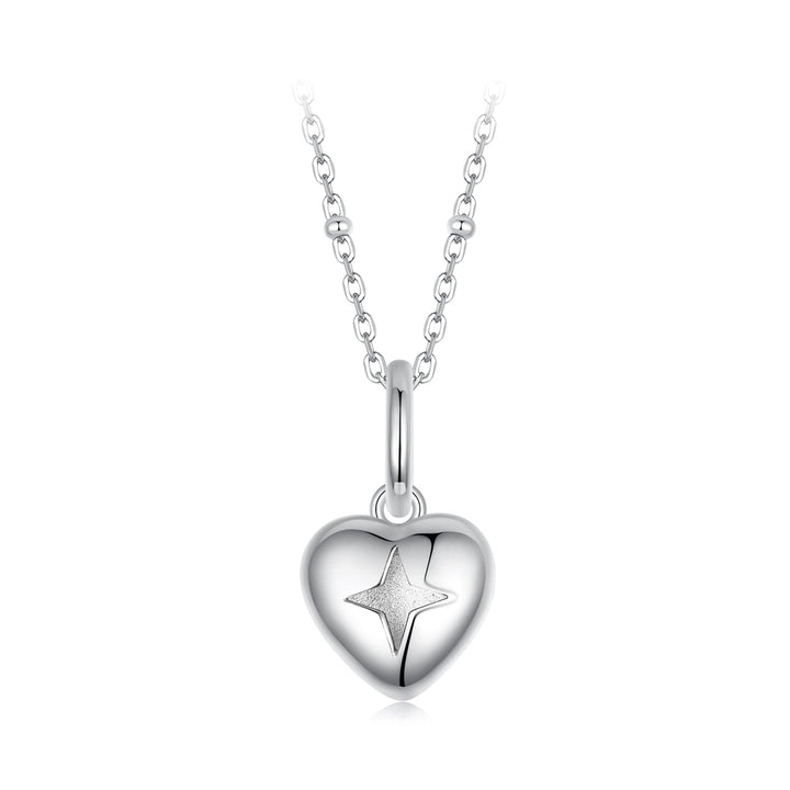 925 Sterling Silver Plated White Gold Necklace 40+5cm with 1.8*1.0cm Pendant for Women