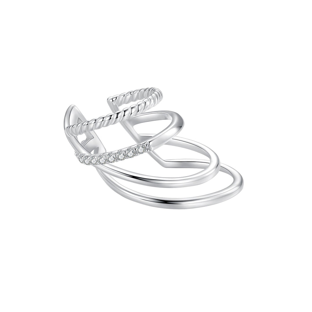 925 Sterling Silver Earrings with CZ and White Gold Plating